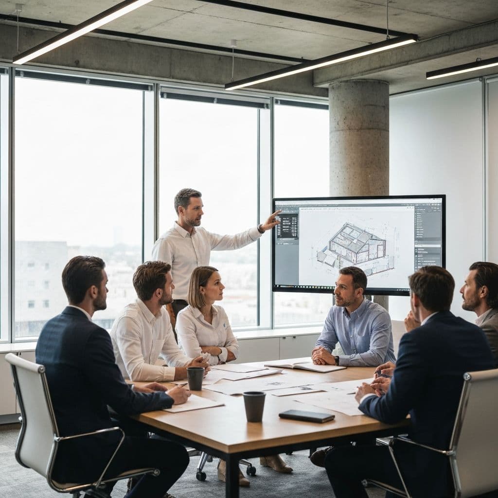 Architekten-Team arbeitet mit RaumBuch